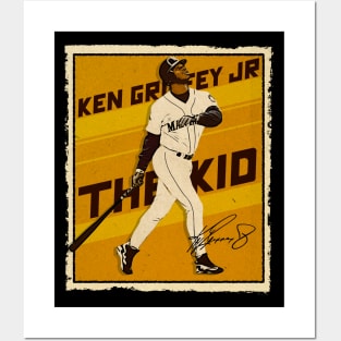 Ken Griffey Jr The Kid Basketball Legend Signature Vintage Retro 80s 90s Bootleg Rap Style Posters and Art